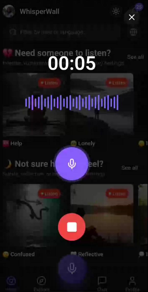 Voice recording interface